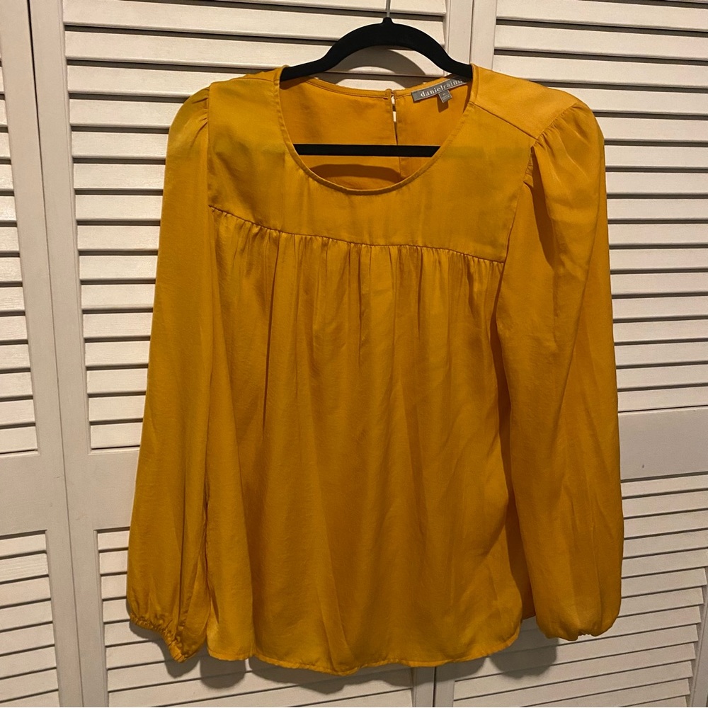 Mustard Yellow Long Sleeve Blouse - Daniel Rainn - Size M
